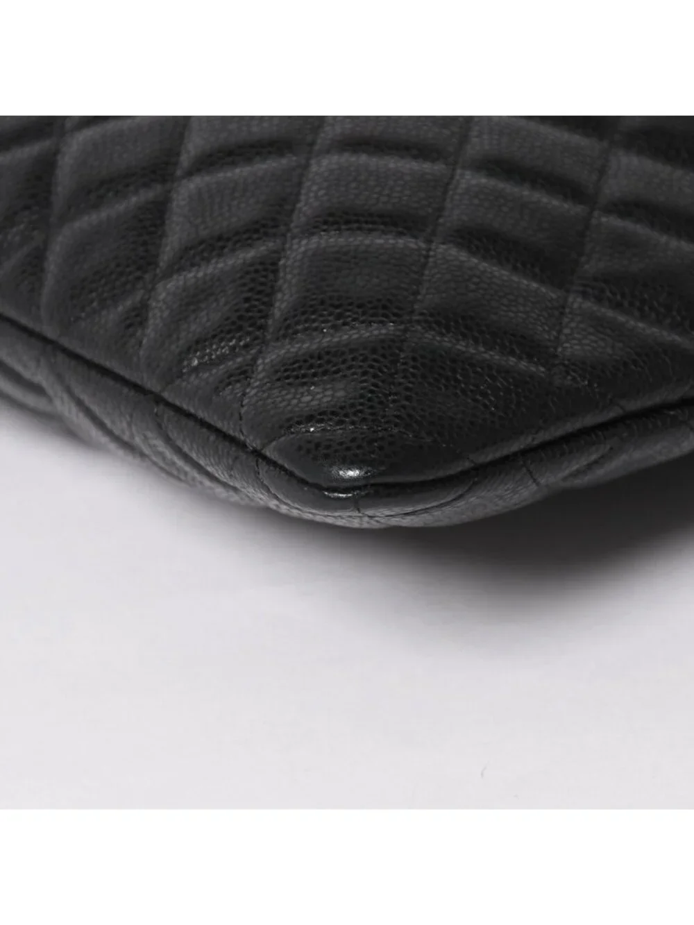 Chanel Classic Large Pouch CC Logo Caviar Leather Black